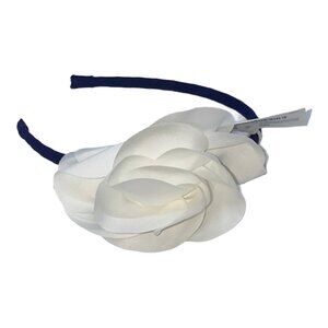 Janie and Jack Ivory Blossom Girls Headband White Flower Blue Band NWT